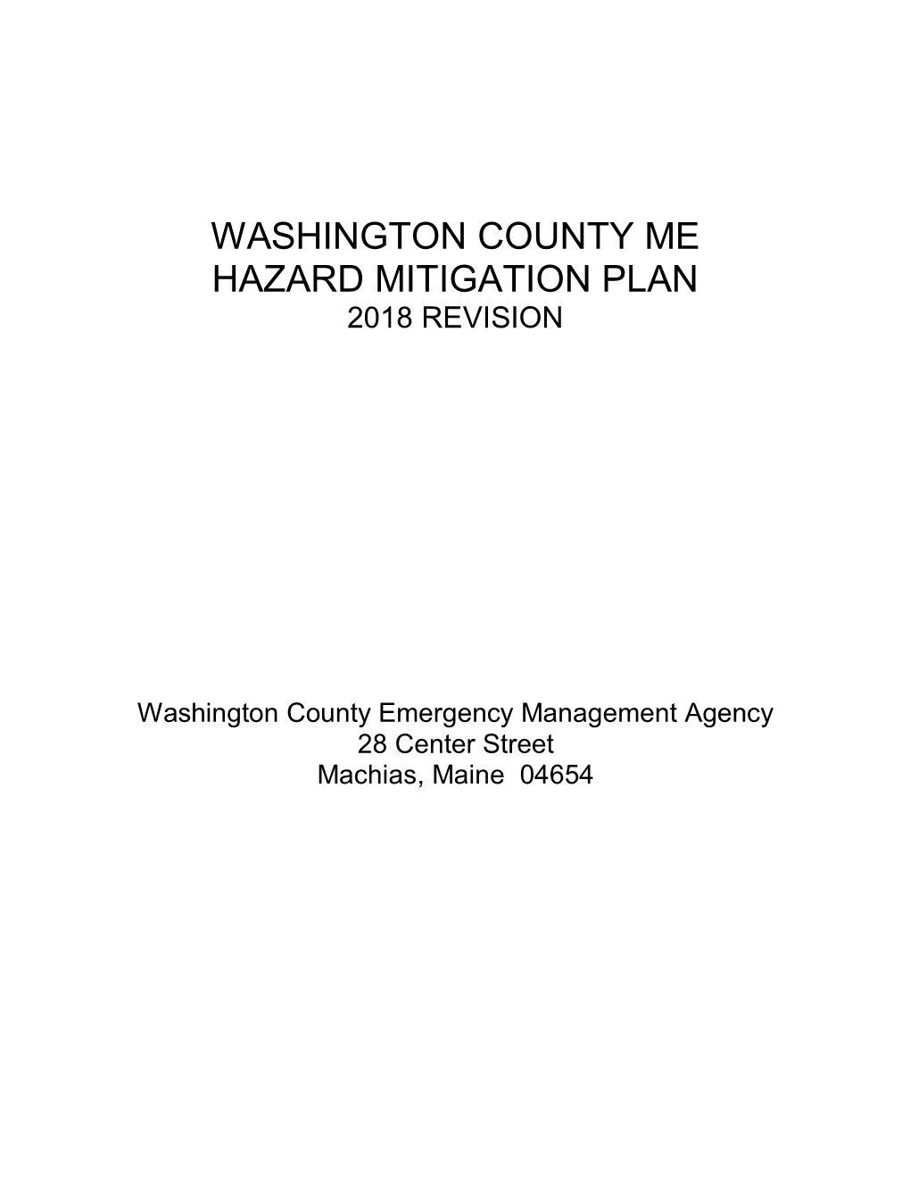 Hazard Mitigation Plan 2018 Revision