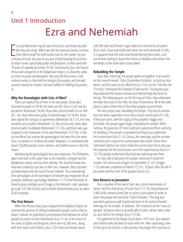 Ezra and Nehemiah May Be Two of the Least Read Books by Both