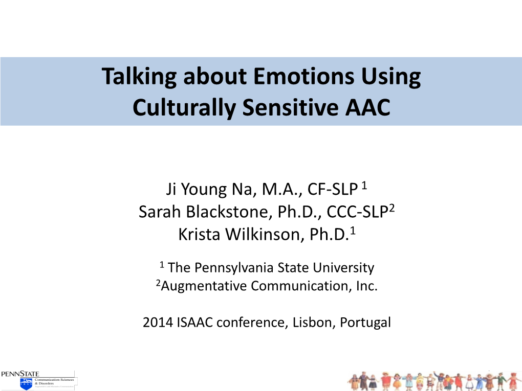 Cultural Considerations for Communication About Emotions Using AAC