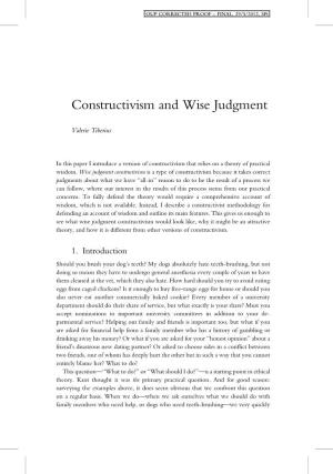 Constructivism and Wise Judgment