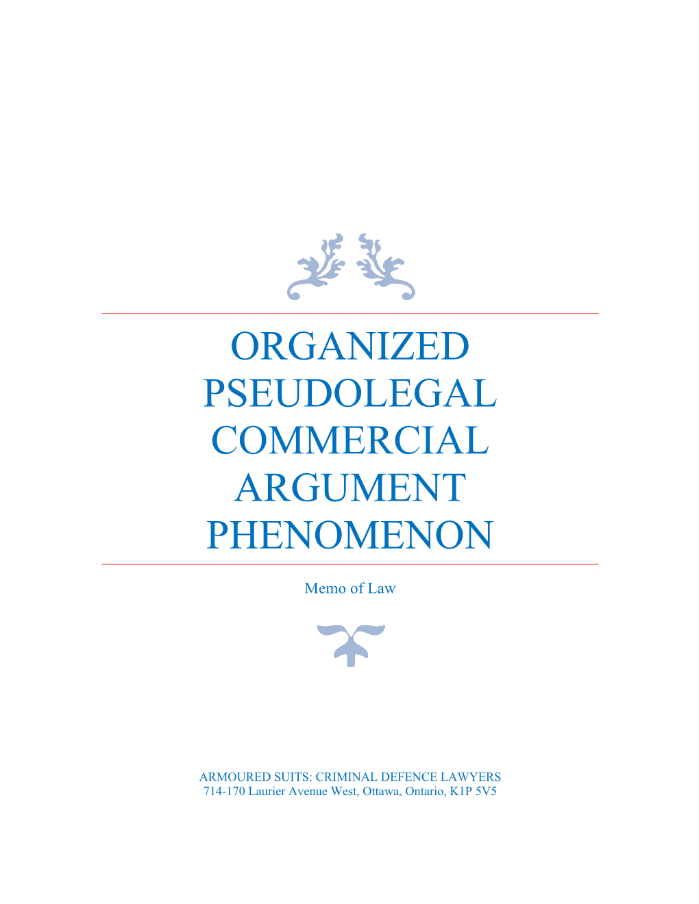 Organized Pseudolegal Commercial Argument Memo Of