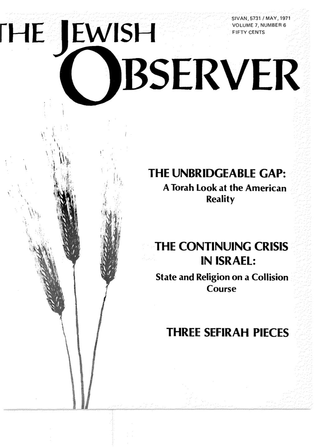 THE JEWISH OBSERVER 5 Beekman Street I New York, N