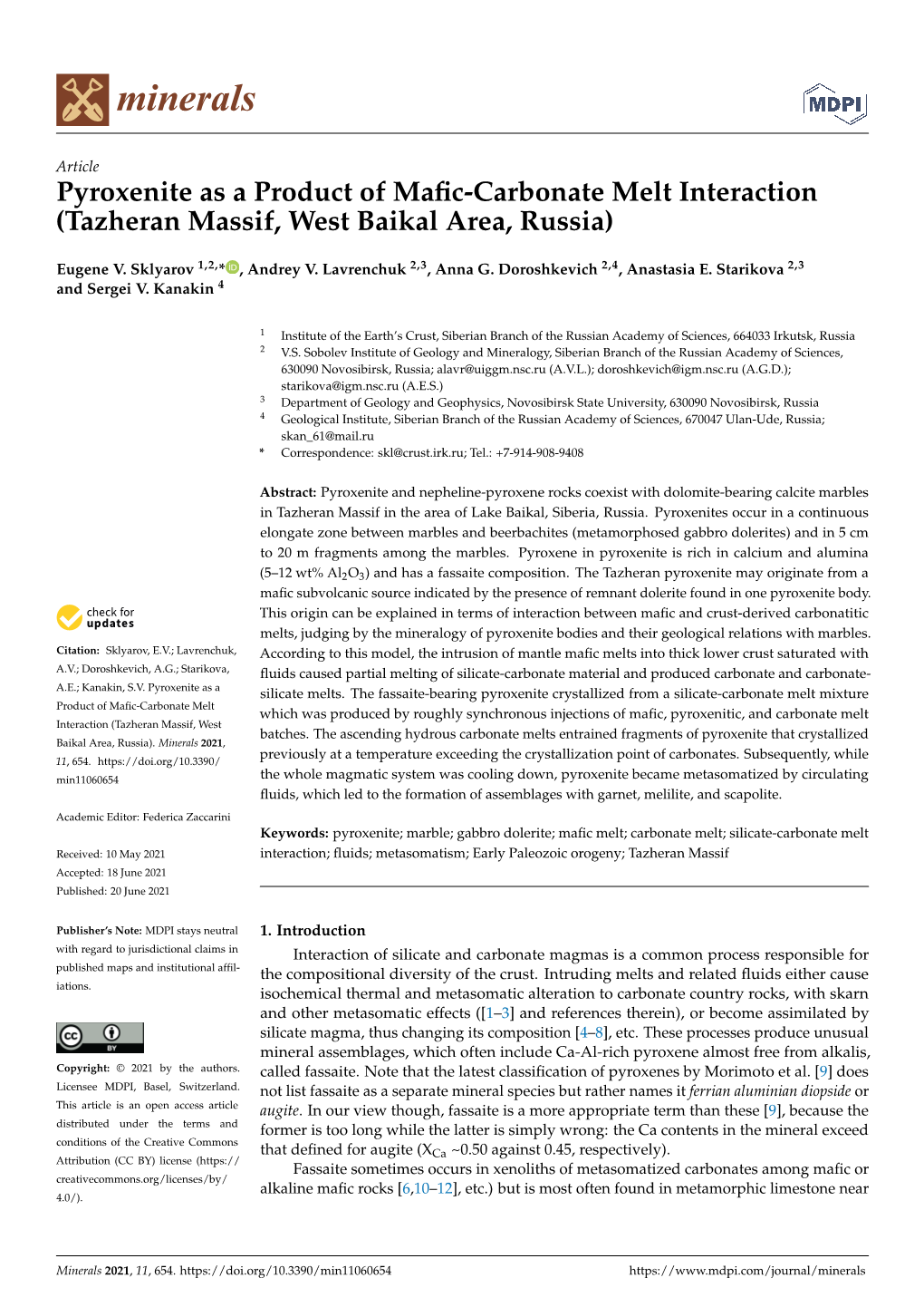 Pyroxenite As a Product of Mafic-Carbonate Melt Interaction