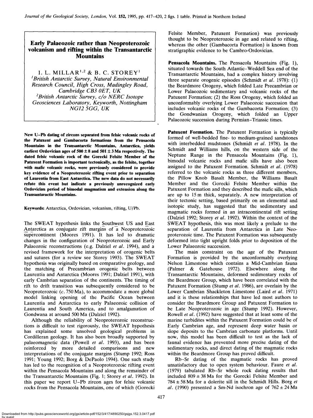 Early Palaeozoic Rather Than Neoproterozoic Volcanism And