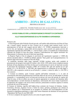 Ambito – Zona Di Galatina Provincia Di Lecce