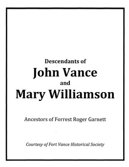 John Vance Mary Williamson