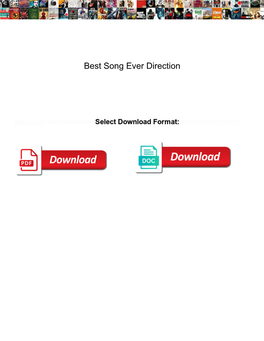 Best Song Ever Direction