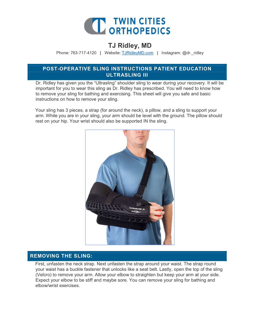 Post-Op Sling Instructions