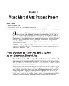 Mixed Martial Arts: Past and Present