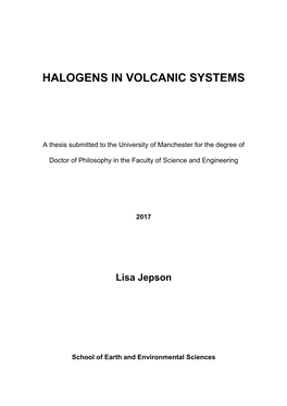 Halogens in Volcanic Systems