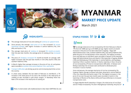 MYANMAR MARKET PRICE UPDATE March 2021