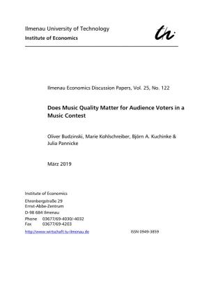Does Music Quality Matter for Audience Voters in a Music Contest