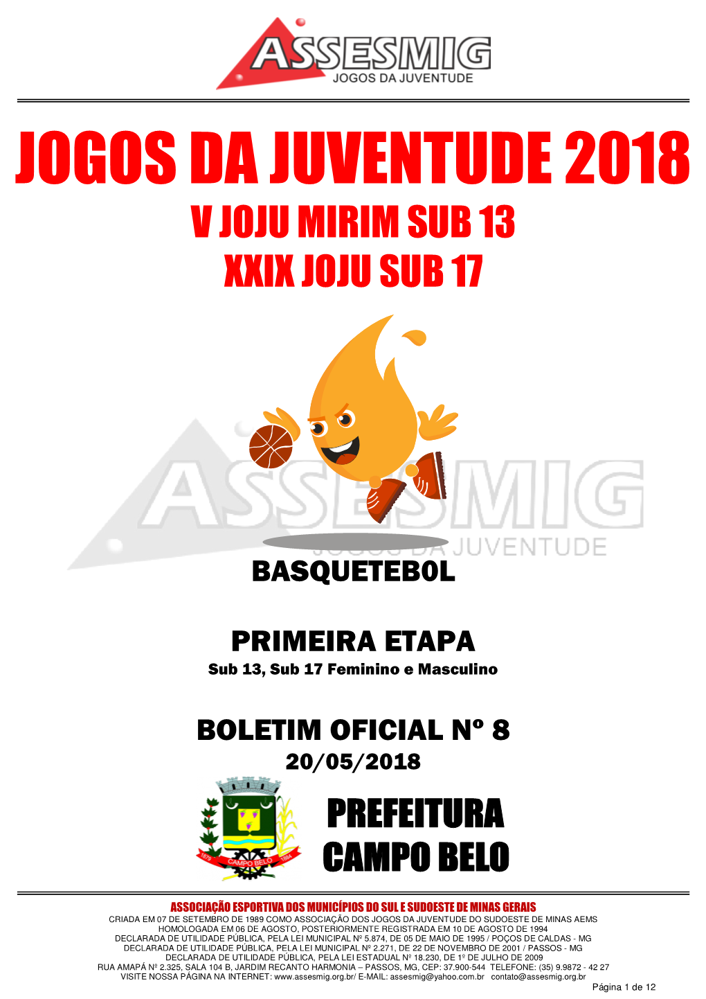 Jogos Da Juventude 2018 V Joju Mirim Sub 13 Xxix Joju Sub 17