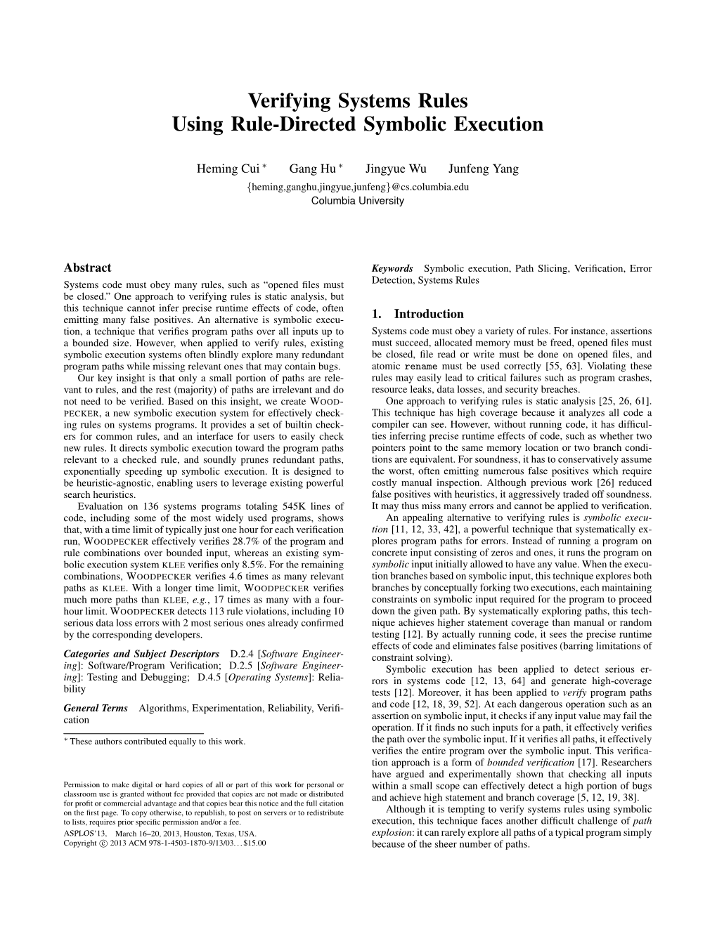 Verifying Systems Rules Using Rule-Directed Symbolic Execution