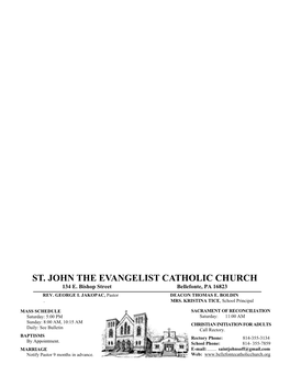 St. John the Evangelist Catholic Church 134 E