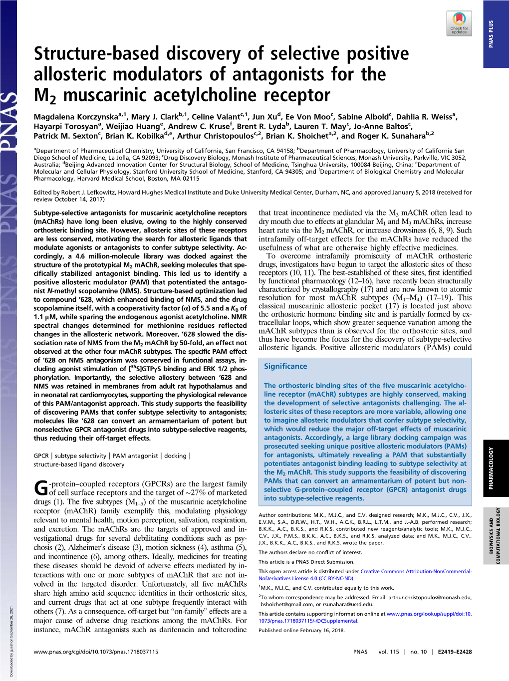 Structure-Based Discovery of Selective Positive Allosteric Modulators Of