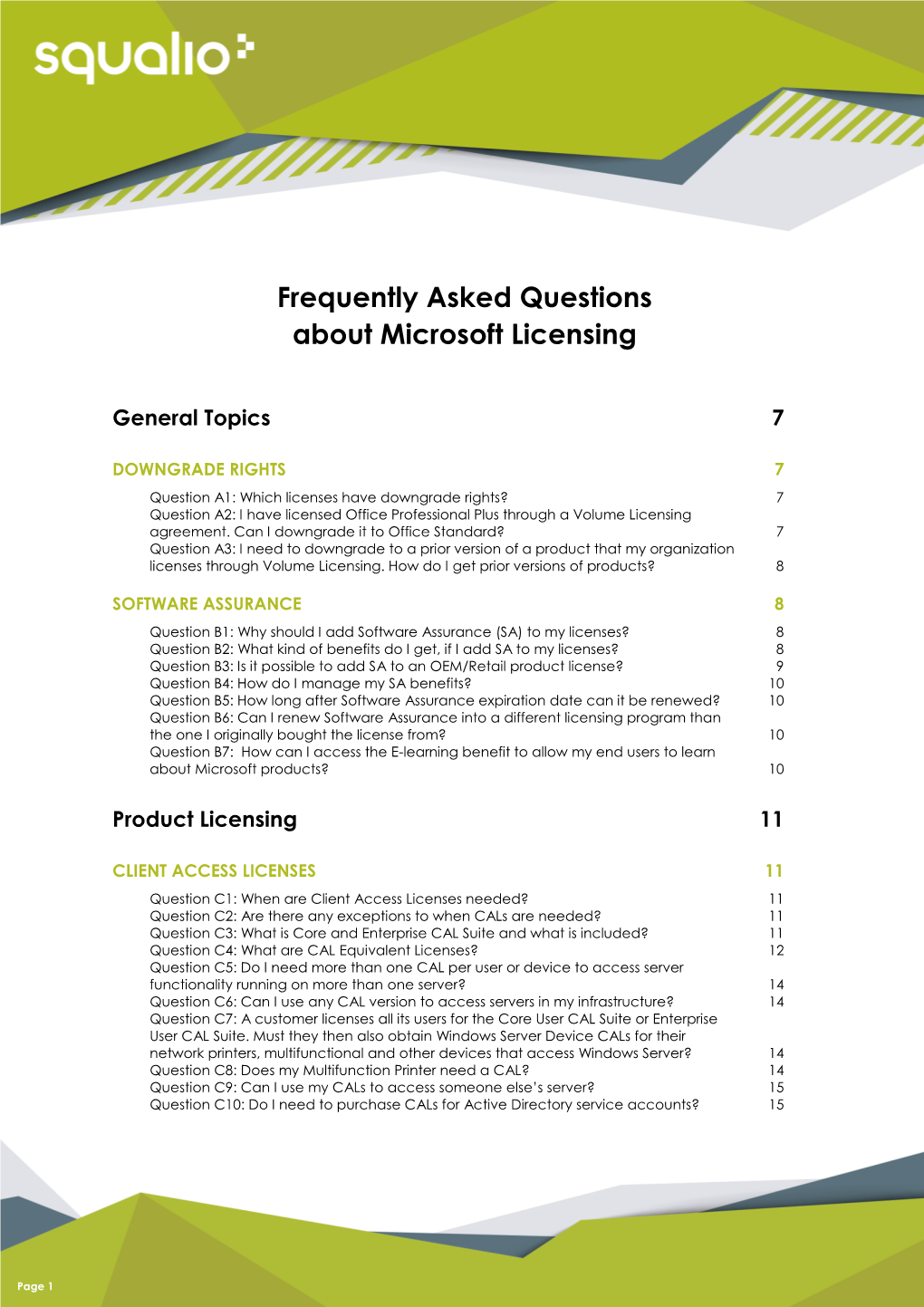 Frequently Asked Questions About Microsoft Licensing