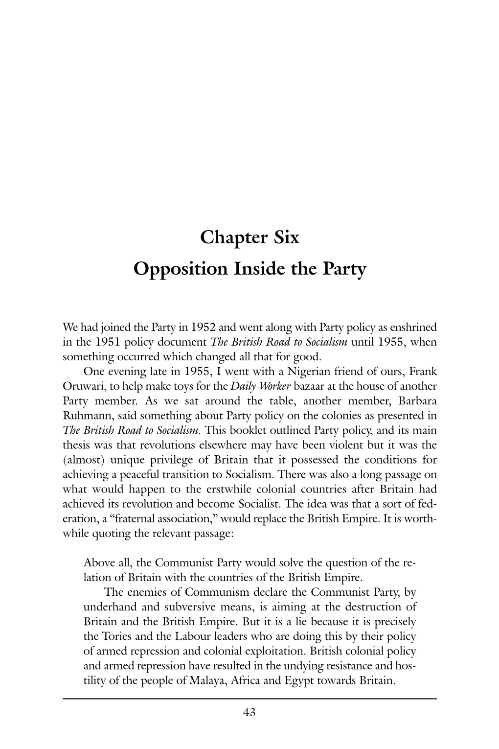 Chapter Six Opposition Inside the Party