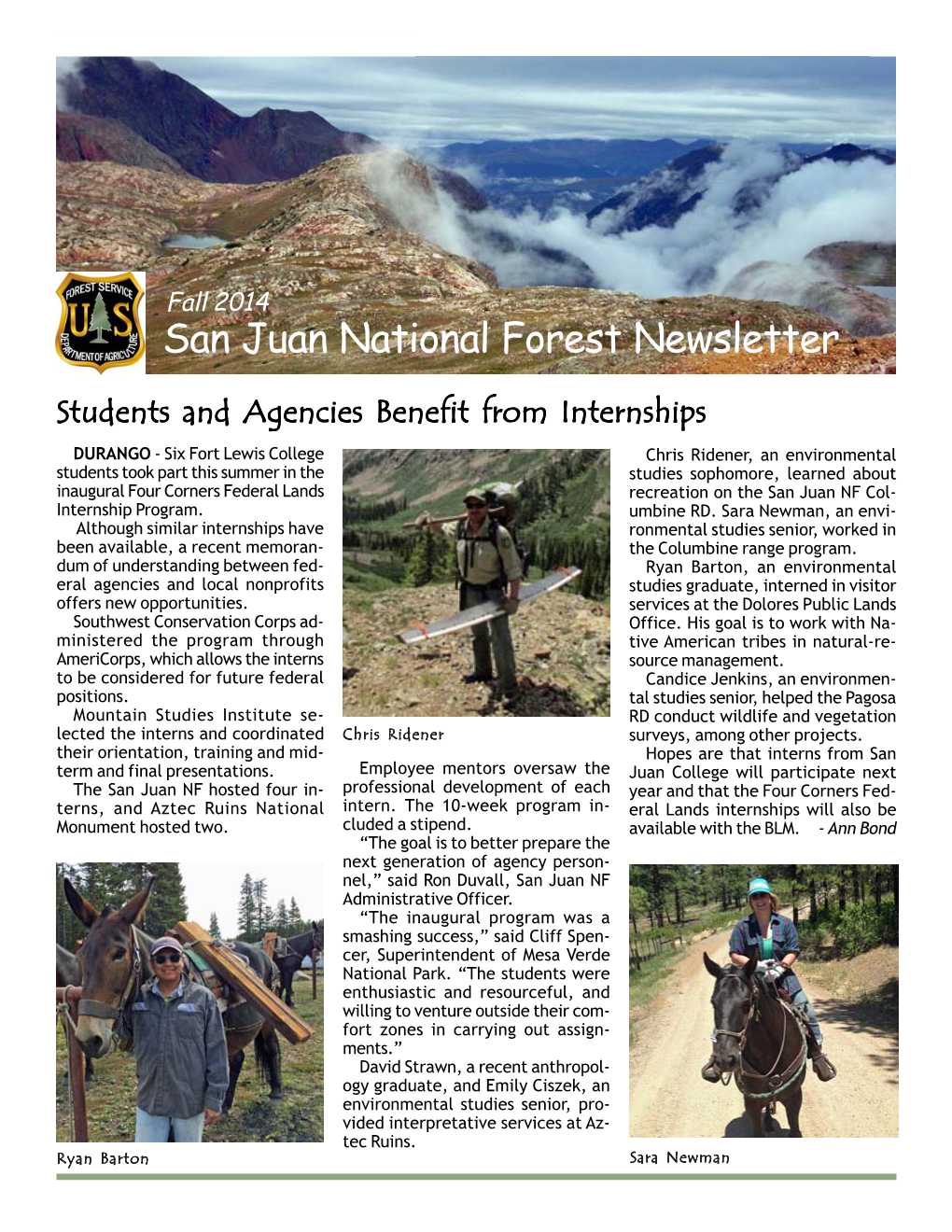 San Juan National Forest Newsletter 1