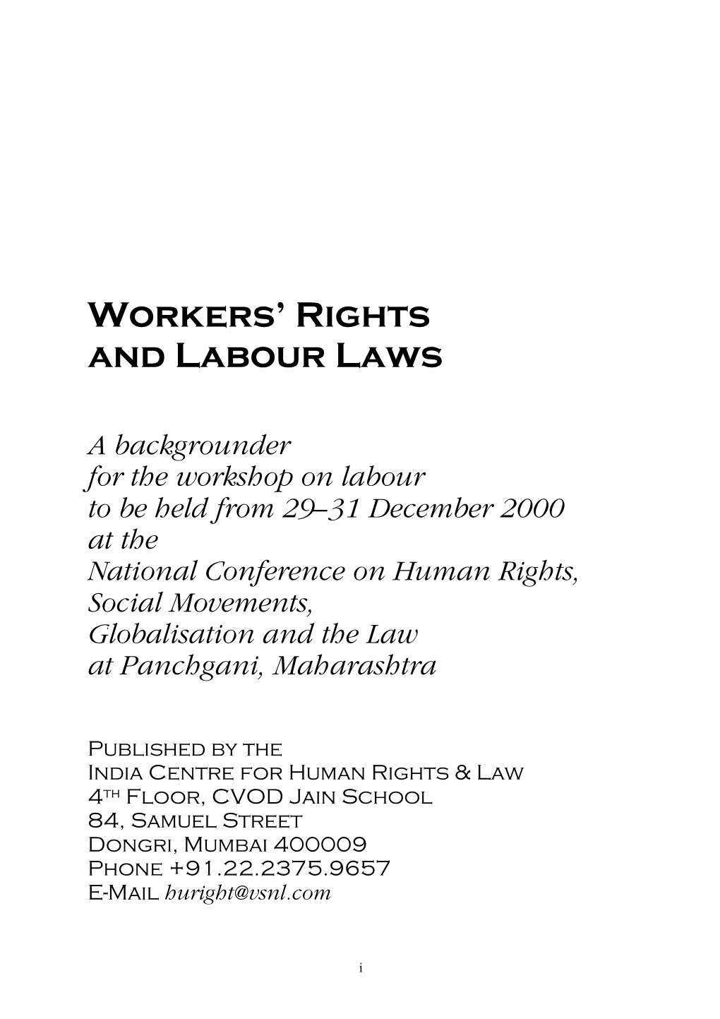 Workers' Rights and Labour Laws