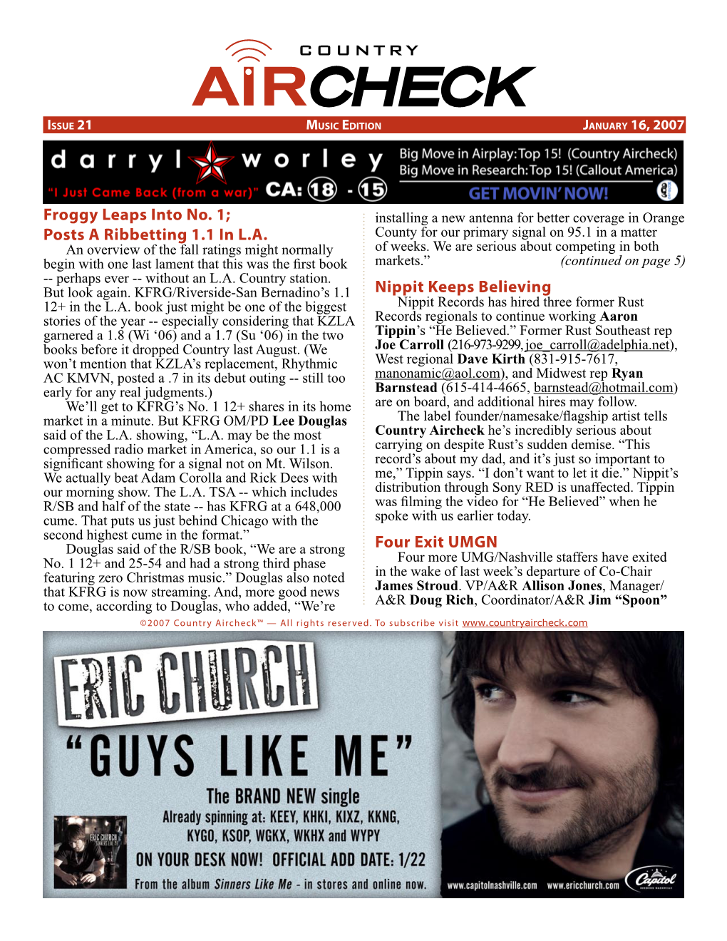 Issue 21 Music Edition January 16, 2007