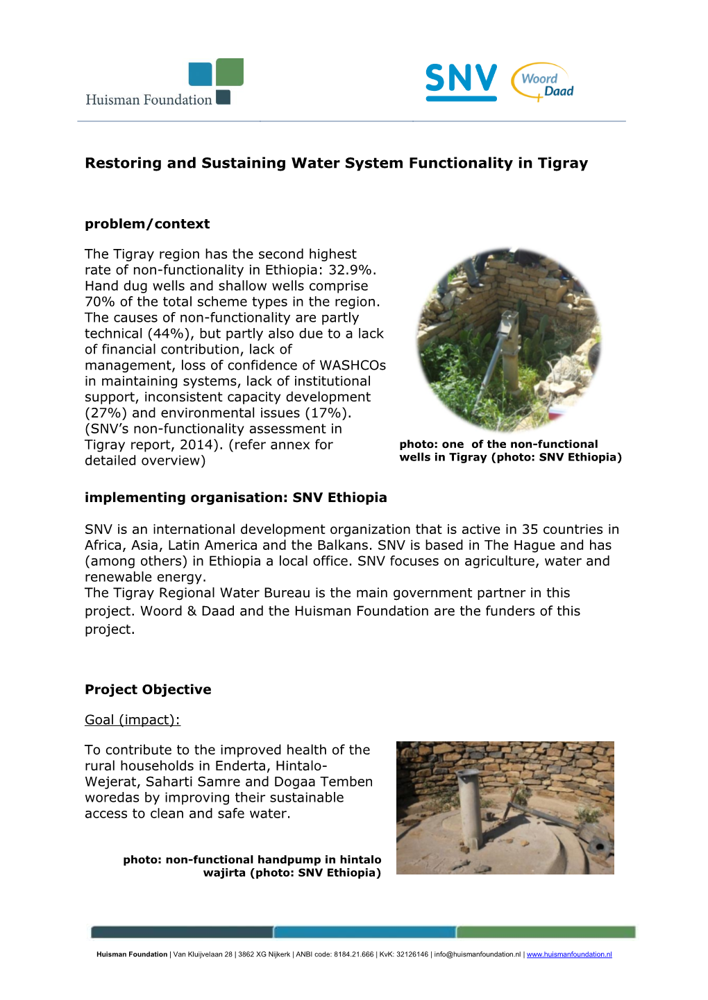Restoring and Sustaining Water System Functionality in Tigray