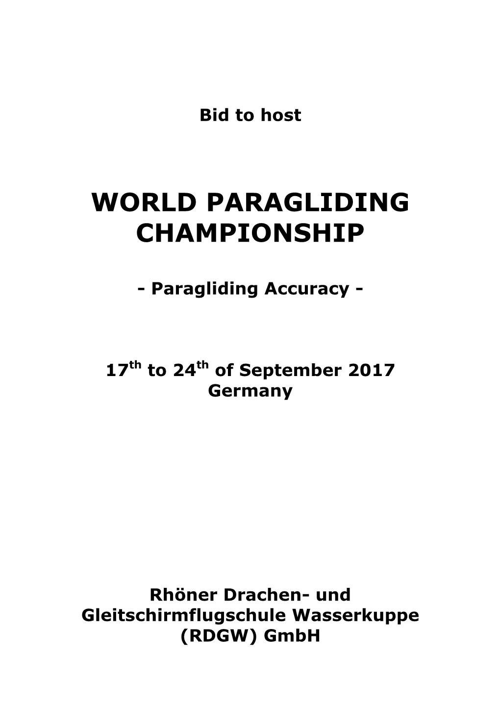 World Paragliding Championship