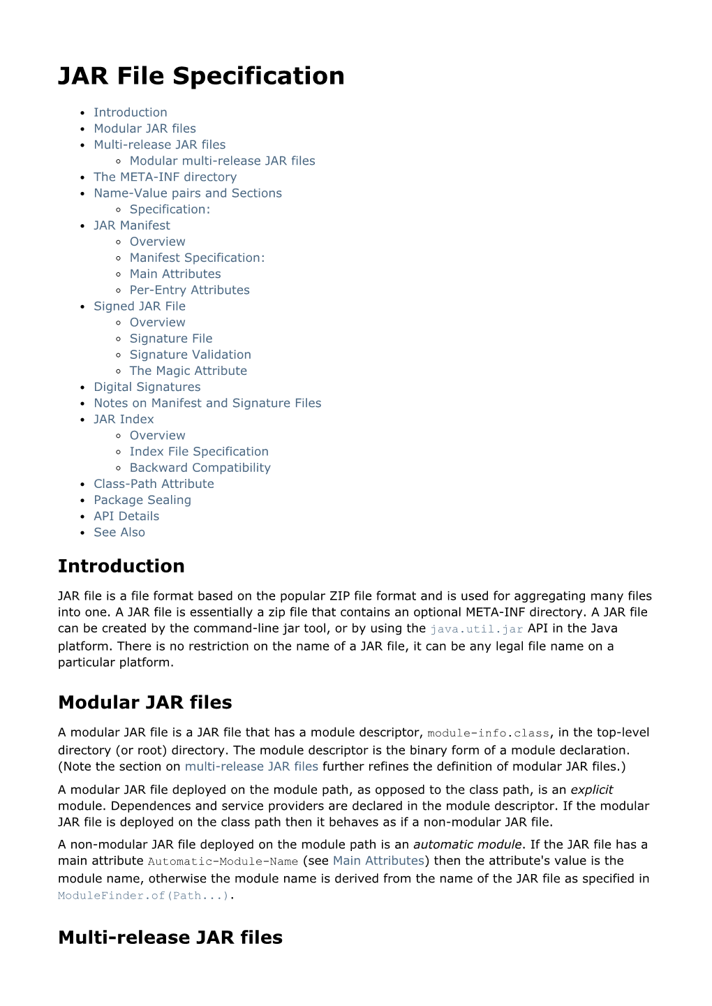 JAR File Specification