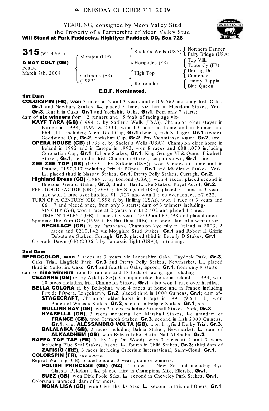 Tattersalls October Yearling Sale Book 1