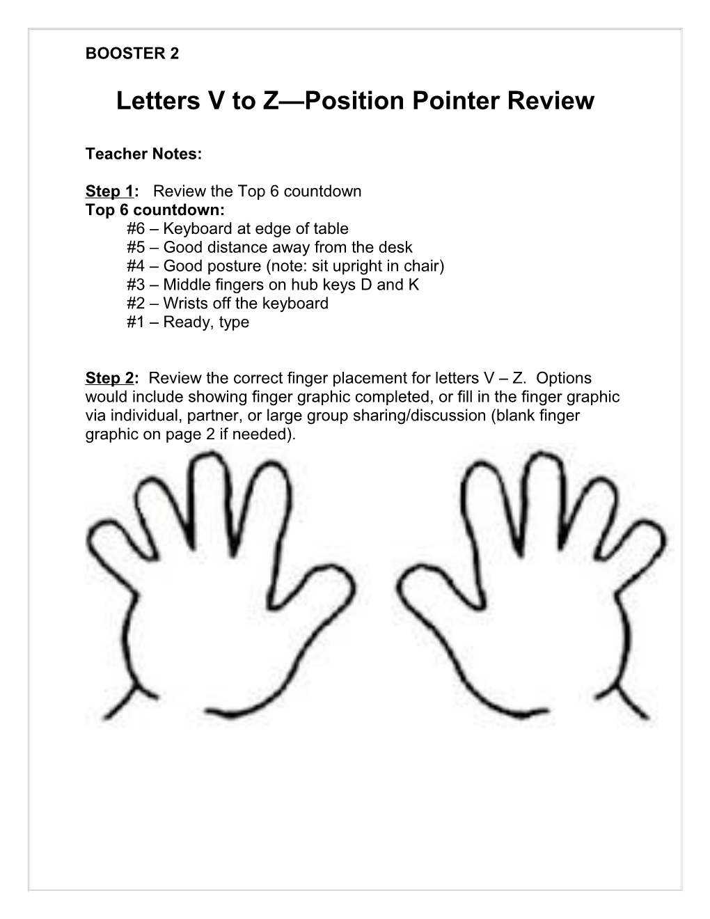 Letters V to Z Position Pointer Review