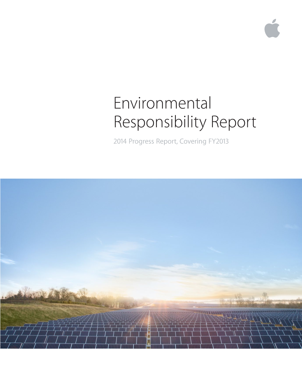 Environmental Responsibility Report 2014 Progress Report, Covering FY2013 Contents