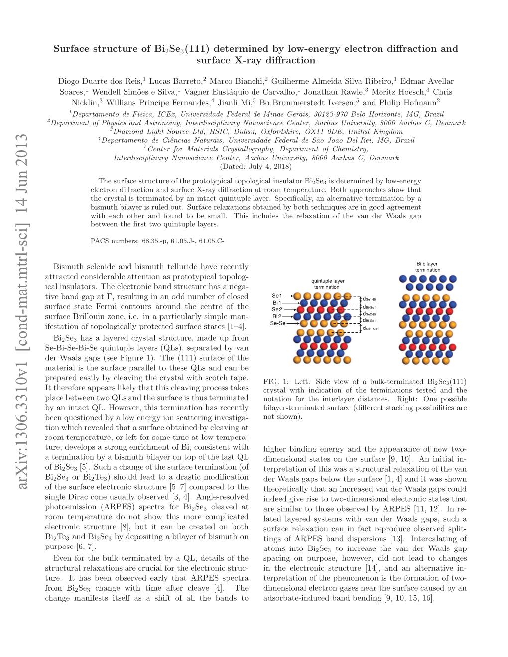 Surface Structure of Bi2se3 (111) Determined by Low-Energy Electron