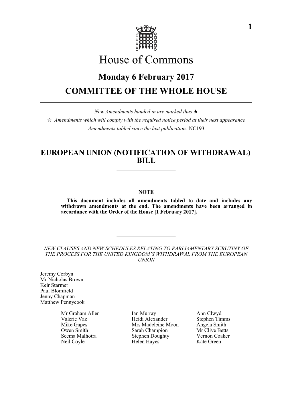 (Notification of Withdrawal) Bill