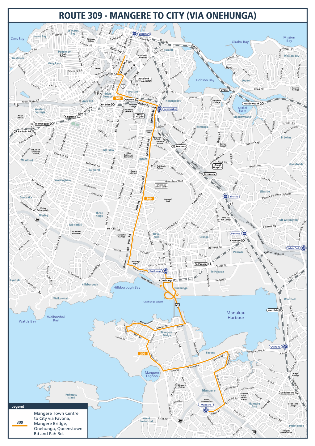 Route 309 - Mangere to City (Via Onehunga)