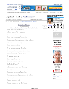Laugh Laugh 1 Chords by Beau Brummels
