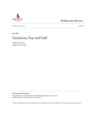 Fanaticism, Fear and Faith Milton L