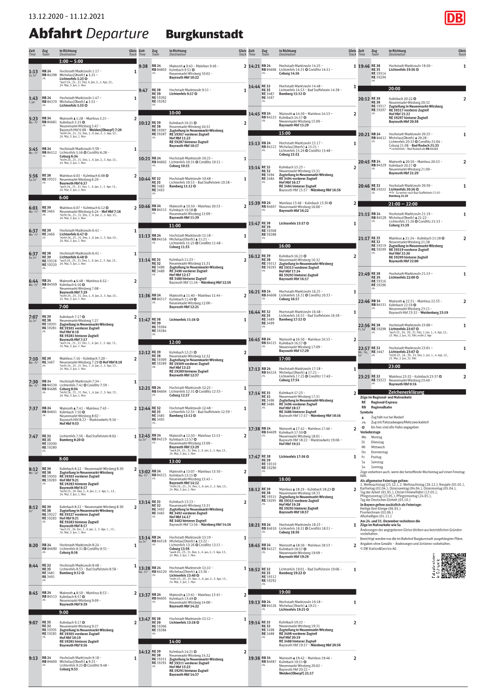 Fahrplan Der Deutschen Bahn 2020/2021