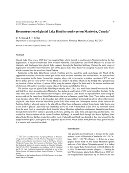 Reconstruction of Glacial Lake Hind of Southwestern