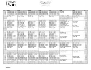 LAFF Program Schedule Listings in Eastern Time