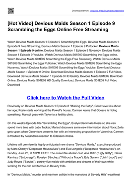 Devious Maids Season 1 Episode 9 Scrambling the Eggs Online Free Streaming