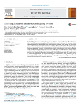 Modeling and Control of Color Tunable Lighting Systems