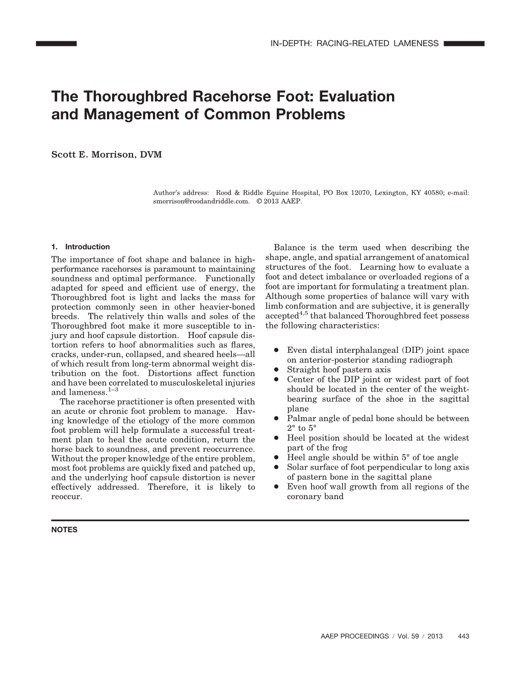 The Thoroughbred Racehorse Foot: Evaluation and Management of Common Problems