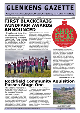 GLENKENS GAZETTE News from Balmaclellan, Carsphairn, Mossdale, New Galloway and St John’S Town of Dalry