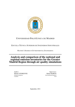 Analysis and Comparison of the National and Regional Emission Inventories for the Greater Madrid Region Through Air Quality Simulations