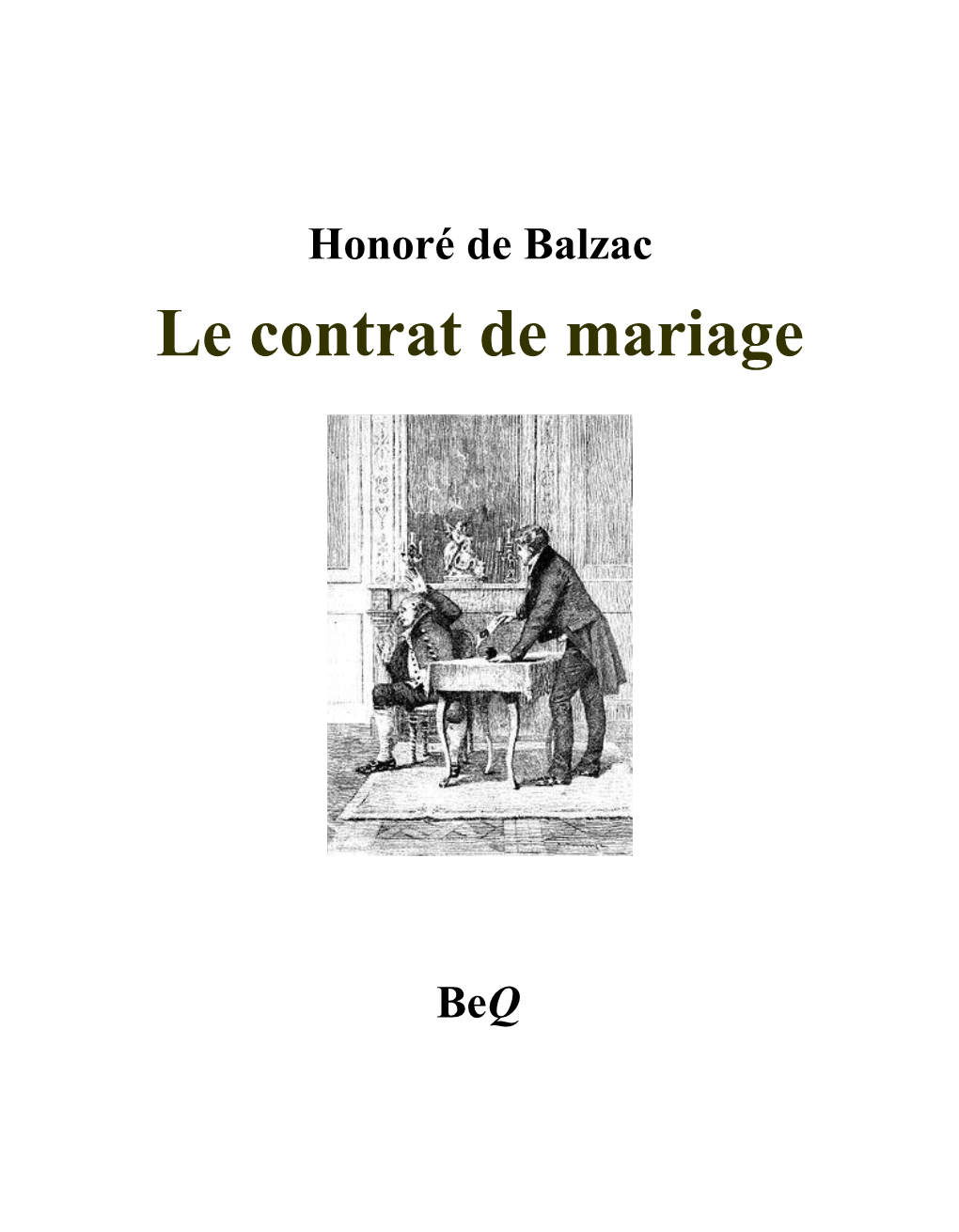 Le Contrat De Mariage