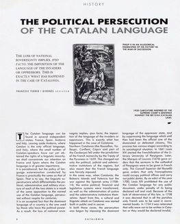 THE POLITICAL ERSECUTIO R I O F the CATALAN LANGUAGE