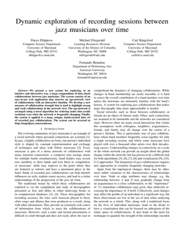 Dynamic Exploration of Recording Sessions Between Jazz Musicians Over Time