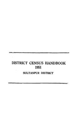 District Census Handbook, 49-Sultanpur, Uttar Pradesh