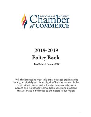 2016 Medicine Hat & District Chamber of Commerce Policy Book