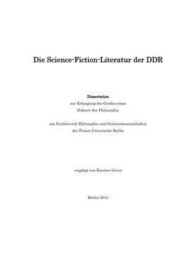 Die Science-Fiction-Literatur Der DDR
